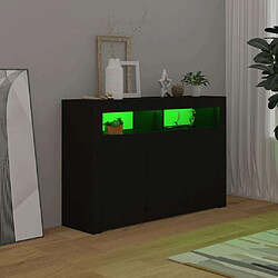 Maison Chic Buffet commode,console avec lumières LED pour rangement noir 115,5x30x75 cm -MN54945 pas cher