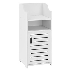 Helloshop26 Meuble bas pour salle de bain meuble colonne de rangement à porte avec plusieurs compartiments de stockage 72 cm panneau de particules blanc 03_0005818