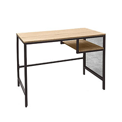 Bureau Style Industriel Avec Etagère En Bois Et Métal DOCK - 90X45xH75cm - Noir+Urban Living