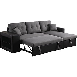 Acheter Habitat Et Jardin Canapé d'angle convertible/réversible Axel - 3 places - Noir/Gris