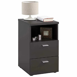 Maison Chic Table de chevet contemporain, Table Basse avec 2 tiroirs et étagère,Noir,39,9 x 35 x 61,5 cm