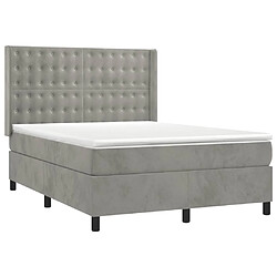 Avis vidaXL Sommier à lattes de lit matelas et LED Gris clair 140x200 cm