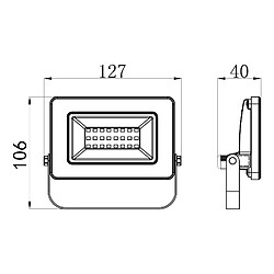 Avis VELAMP PADLIGHT5, projecteur LED SMD 20W IP65, noir 6500K