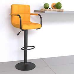 vidaXL Tabouret de bar Jaune moutarde Tissu 