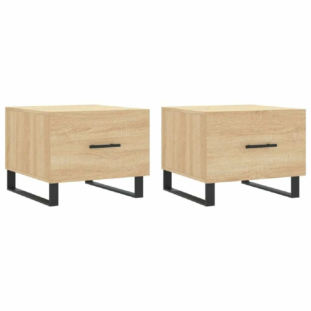 Maison Chic Lot de 2 Tables basses,Table Console pour salon chêne sonoma 50x50x40 cm bois d'ingénierie -MN77743