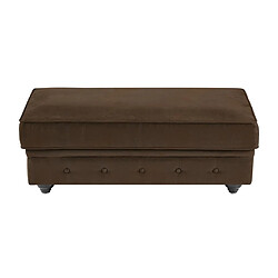 Avis Vente-Unique Pouf coffre de rangement en microfibre aspect cuir vieilli CHESTERFIELD