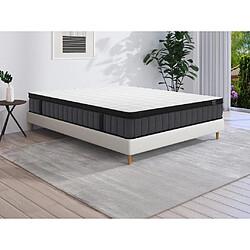 Vente-Unique Matelas 180 x 200 cm ressorts ensachés 7 zones et mémoire de forme rafraichissante ép.25cm - TOLCA de YSMÉE