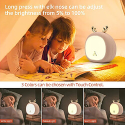 Acheter Chrono Veilleuse enfant Lampe de nuit pour bébé rechargeable par USB 3 luminosité Lampe à LED Lampe de chevet pour bébé (Rose)