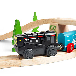 Bigjigs Toys Train noir de batterie pour piste en bois pas cher