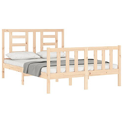 Acheter Maison Chic Cadre/structure de lit avec tête de lit pour adulte - Lit Moderne Chambre 120x200 cm bois massif -MN97143