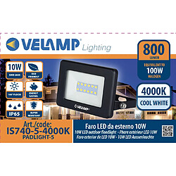 VELAMP PADLIGHT5, projecteur LED SMD 10W IP65, noir 4000K