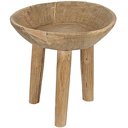 Pegane Table d'appoint ronde en bois coloris naturel - diamètre 47,5 x Hauteur 46 cm