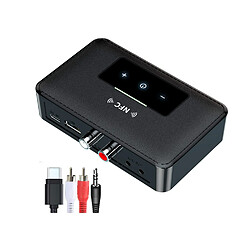 Chrono Transmetteur Bluetooth pour TV, récepteur Bluetooth, adaptateur Bluetooth 5.0 avec lecture USB RCA 3,5 mm, adaptateur audio 2 en 1, adaptateur Bluetooth à faible latence (noir)