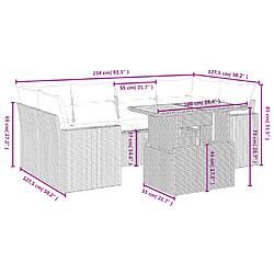 Avis Maison Chic Ensemble Tables et chaises d'extérieur 7pcs avec coussins,Salon de jardin noir résine tressée -GKD331681