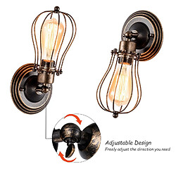 Acheter Stoex Applique Murale Industrielle Métal Fer E27 Luminaire Vintage Retro pour Maison de Champagne Café Loft Cuisine Salon et chambre d'hôtel,Rouille