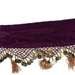 Avis paillettes de danse du ventre hanche foulard femme jupe avec pièces d'or violet