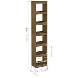 vidaXL Bibliothèque/Séparateur de pièce Marron miel Bois de pin massif pas cher