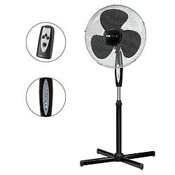 Ventilateur sur Pied Silencieux avec Télécommande 40cm Minuterie Oscillant, 45, Noir, Clatronic, VL 3741 S