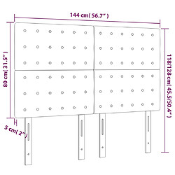 vidaXL Têtes de lit 4 pcs Cappuccino 72x5x78/88 cm Similicuir pas cher