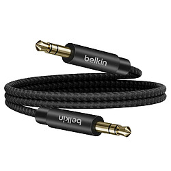 Belkin Câble Audio Jack 3.5mm Connecteurs Métalliques Cordon Gaine Tressée Noir