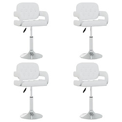 Maison Chic Lot de 4 Chaises pivotantes à manger,Chaises à manger,Chaises de cuisine salon blanc similicuir -MN90611