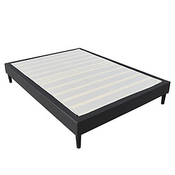 Nuits D'Or Sommier Tapissier Noir 80x200 déhoussable housse lavable - revetement Tissu PVC 