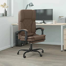 Maison Chic Fauteuil de massage inclinable de bureau,Fauteuil luxe de relaxation Marron Similicuir -MN76900