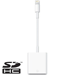 Wewoo Adaptateur blanc pour iPad mini / mini 2 Retina, Air / 4, iPhone 6 / 6s / 6 Plus / 6s Plus Version Lecteur de carte SD, 