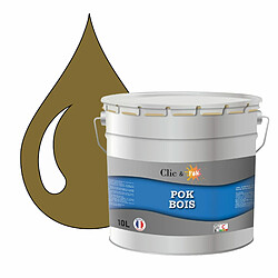 Pok Peinture de Finition Solvantée Laque Semi-Brillante Boiseries Intérieures et Extérieures - 10L - RAL 8000 - Brun Vert