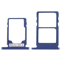 Wewoo Tiroir pour carte SIM Plateau SIM + SIM + Micro SD Nokia 5.1 TA-1075 Bleu