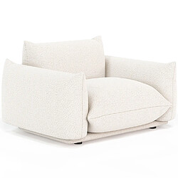 ICONIK INTERIOR Fauteuil en bouclette fausse fourrure Tapissée - Boucles Blanches - Wers Blanc