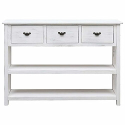 Maison Chic Buffet,Meuble de Rangement,commode pour salon,Cuisine Blanc antique 108x30x76 cm Bois de Paulownia massif -MN47550