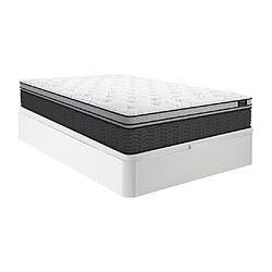 Vente-Unique Ensemble 160 x 200 cm sommier coffre blanc + matelas ressorts ensachés et surmatelas intégré ép.30cm - GAMIANI de YSMÉE