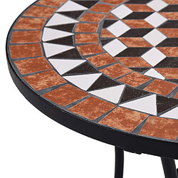 Avis vidaXL Table de bistro mosaïque Marron 60 cm Céramique