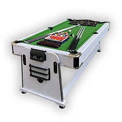 Simba BILLARD AMERICAIN BLANC 7FT VERT+HOCKEY DE TABLE+TABLE DE TENNIS+PLAN COVERTOUR