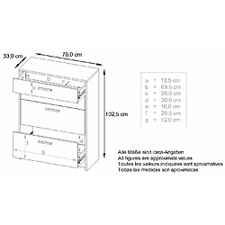 Mpc Petit Meuble Blanc Mat Et Pétrol Laqué (lxhxp) : 76 X 74 X 43 pas cher