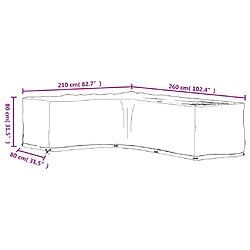 vidaXL Housses de salon de jardin en forme de L 2 pcs 16 œillets pas cher