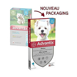 ADVANTIX 6 pipettes antiparasitaires - Pour petit chien de 4 a 10kg