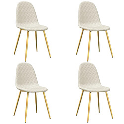 vidaXL Chaises à manger lot de 4 crème velours