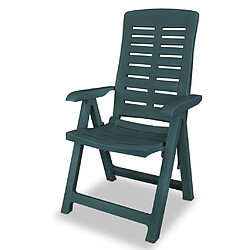 Avis Maison Chic Lot de 4 Chaises inclinables de jardin - Fauteuil d'extérieur Plastique Vert -MN41375