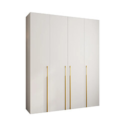 Abiks Meble Armoire à portes battantes Como 3 245,5/200/40 4 portes (blanc/doré)