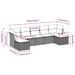 Avis vidaXL Salon de jardin avec coussins 7 pcs gris résine tressée