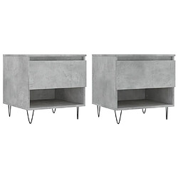 Maison Chic Lot de 2 Tables basses,Table Console pour salon gris béton 50x46x50 cm bois d'ingénierie -MN41445