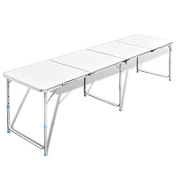 vidaXL Table pliante de camping en aluminium avec hauteur ajustable 