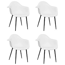 Maison Chic Lot de 4 Chaises à manger,Chaise pour cuisine blanc PP -MN98439