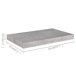 vidaXL Étagères murales flottantes 2 pcs gris béton 50x23x3,8 cm MDF pas cher