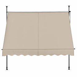 Helloshop26 Brise-soleil pare-soleil métal et polyester hauteur variable sable 350 x 120 x 200-300 cm 03_0001124