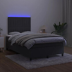 Acheter Maison Chic Lit adulte - Lit + matelas + LED,Sommier à lattes de lit et matelas LED noir 120x190 cm velours -GKD23330