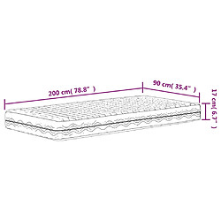 vidaXL Matelas en mousse blanc 90x200 cm dureté H2 H3 pas cher