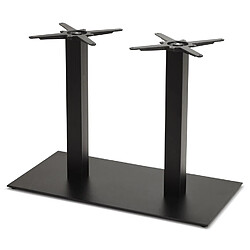 Alterego Pied de table 'NERO DOUBLE' 75 en métal peint noir